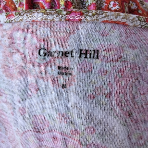 Garnet Hill Sleeveless Red Paisley Tiered Maxi Dress Empire Waist Size Medium - Picture 7 of 8